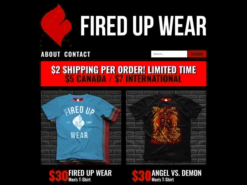 Image of Fired Up Wear website